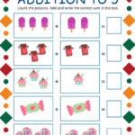Simple Addition Using Pictures Worksheet for Kindergarten | Free Downloadable Math PDF for Kids