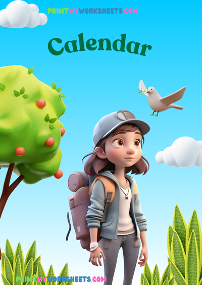 Free Learning Calendar Worksheet | Printable PDF for Kindergarten & Homeschool Kids
