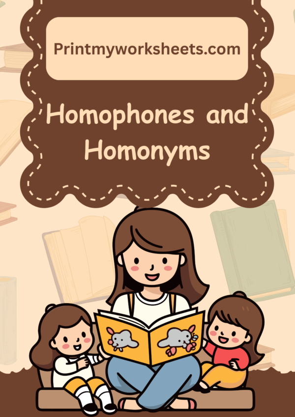 Homophones & Homonyms Worksheet | Free Printable PDF for Third Grade & Homeschool
