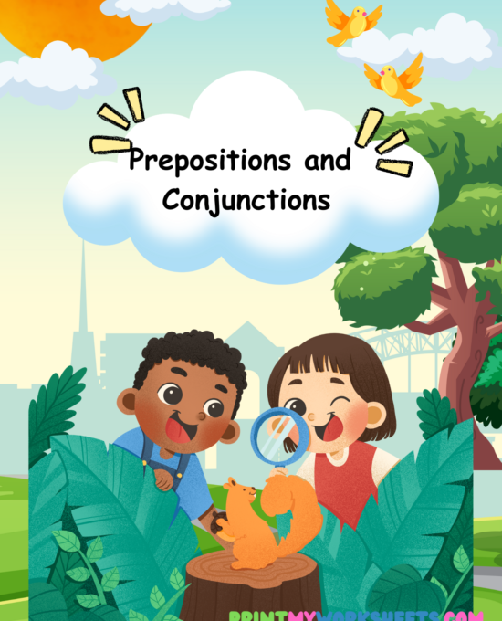Prepositions and Conjunctions Worksheet for Third Grade | Free PDF Download for Kids