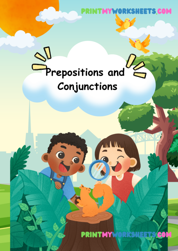 Prepositions and Conjunctions Worksheet for Third Grade | Free PDF Download for Kids
