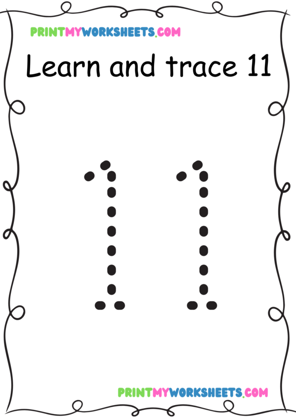 Number Tracing 11-20 | Free Downloadable PDF Pre Kindergarten