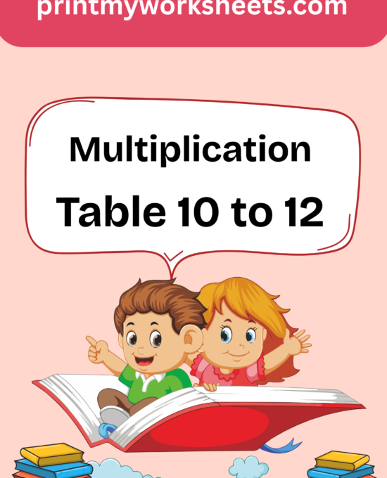 Multiplication Tables 10–12 Worksheet for 3rd Grade | Free PDF Download for Kids