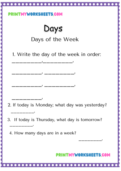 Free Learning Calendar Worksheet | Printable PDF for Kindergarten & Homeschool Kids
