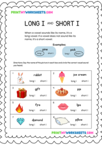 3rd Grade Long and Short Vowel Sounds Worksheet | Free Spelling ...
