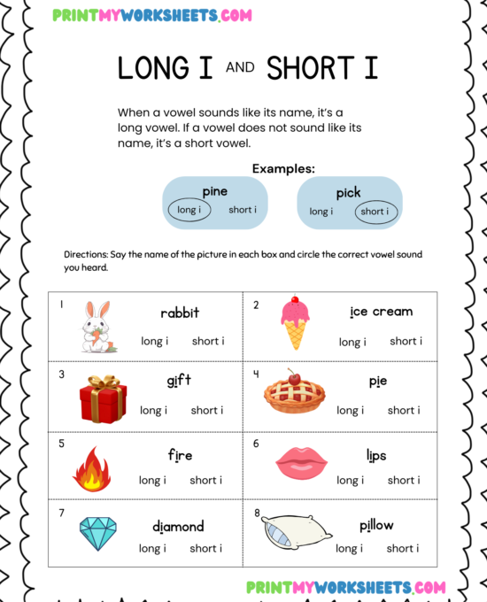 Long and Short Vowel Sounds Worksheet for 3rd Grade | Free Spelling & Phonics PDF Download