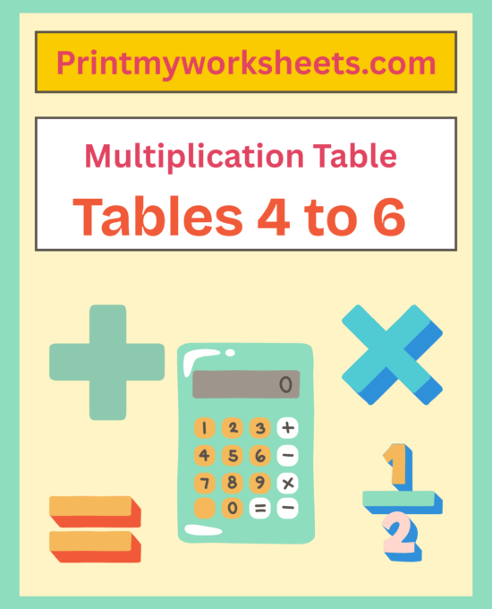 Multiplication Tables 4–6 Worksheet for 3rd Grade | Free PDF Download for Kids