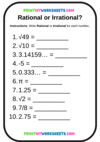 8th Grade Rational and Irrational Numbers Worksheet | Free PDF Download ...