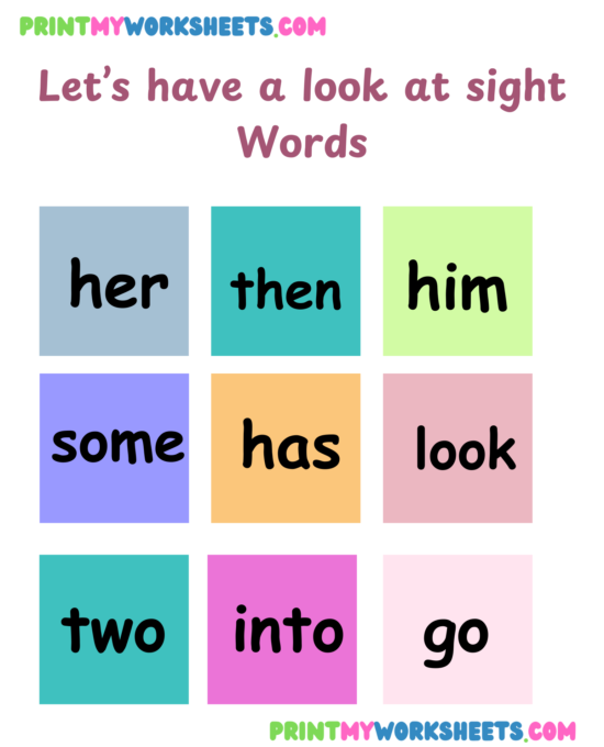 Sight Words III Worksheet for Kindergarten | Free English PDF Download for Early Readers