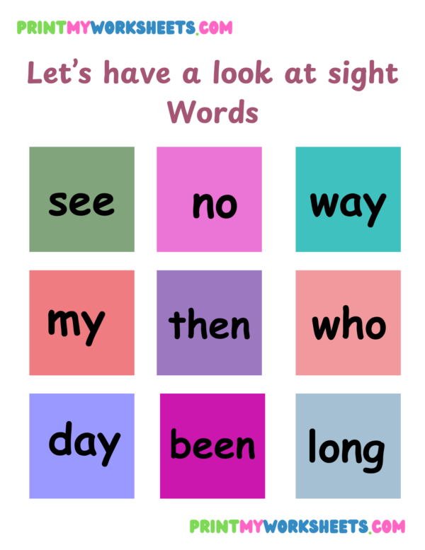 Sight Words III Worksheet for Kindergarten | Free English PDF Download for Early Readers - Image 3
