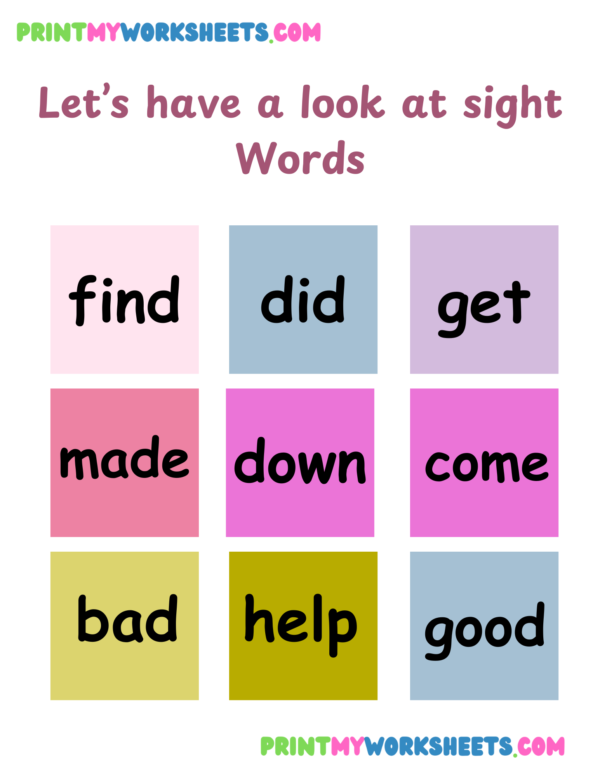 Sight Words III Worksheet for Kindergarten | Free English PDF Download for Early Readers - Image 4