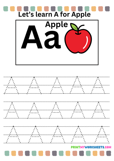 Trace and Learn Alphabets Worksheet for Pre-K | Free Downloadable English PDF for Early Learners