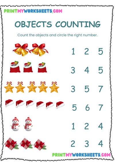 Counting Objects & Writing Numbers Worksheet for Kindergarten | Free Downloadable Math PDF for Kids