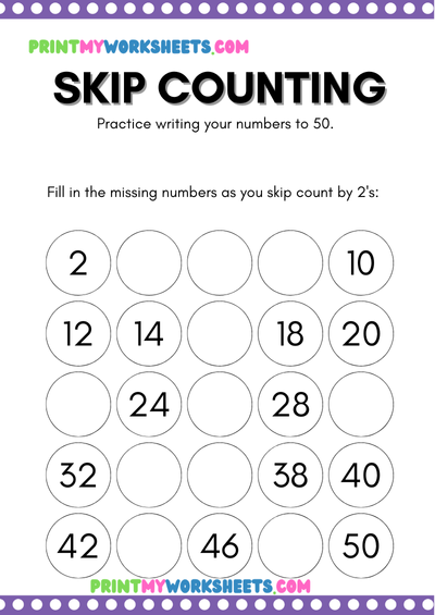 Skip Counting by 2s, 3s, and 5s Worksheet for Kindergarten | Free First Grade Math PDF