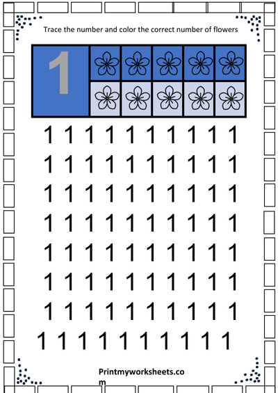 Tracing and Graphing Numbers 1–10 Worksheet | Free Pre-K PDF for Early Math and Fine Motor Skills