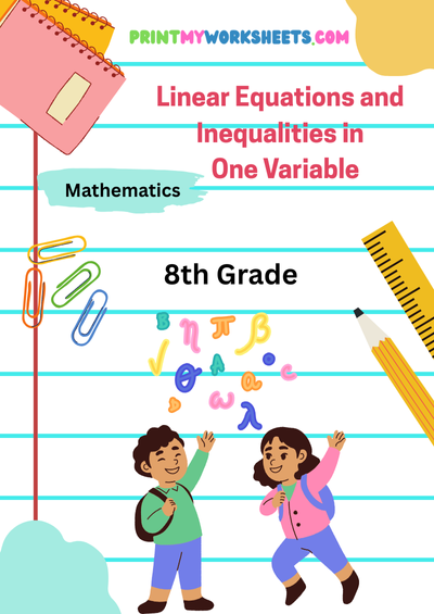 Linear Equations and Inequalities in One Variable Worksheet | Free Algebra PDF for 8th Grade Math Practice
