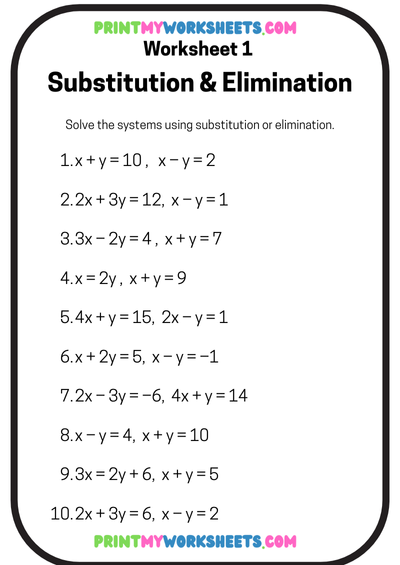 Systems of Linear Equations and Inequalities Worksheet | Free Algebra PDF for 8th Grade Students