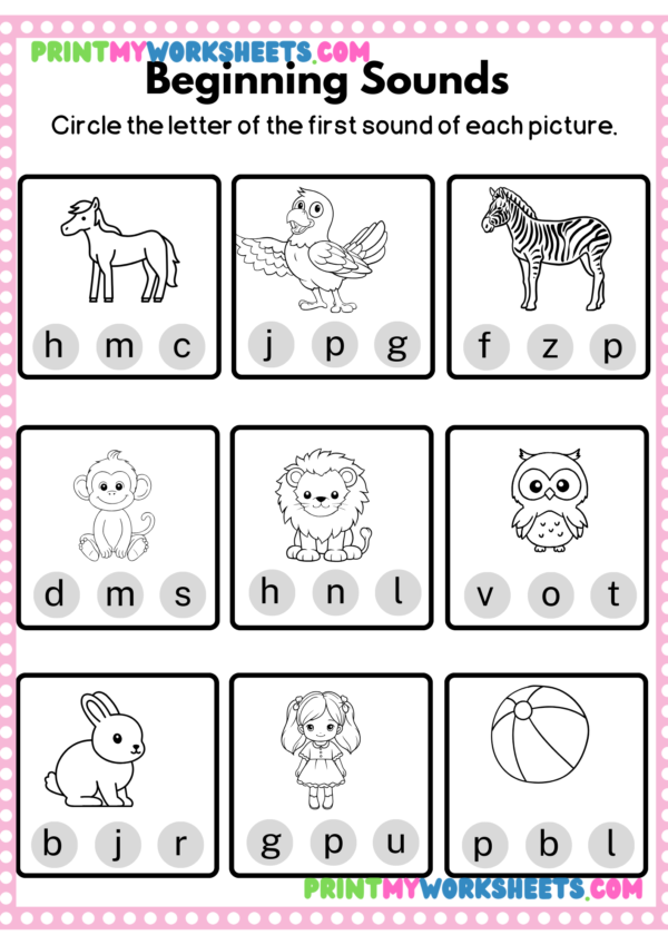 Free Printable Beginning Sounds Worksheet for Pre-K | Phonics Alphabet Practice for Early Learners - Image 4