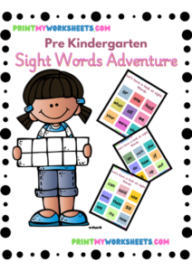 Pre-Kindergarten Sight Words Worksheets PDF