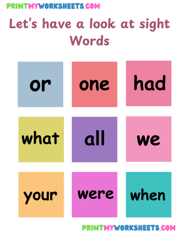 Sight Words II Worksheet for Kindergarten | Free English PDF Download for Early Readers - Image 2