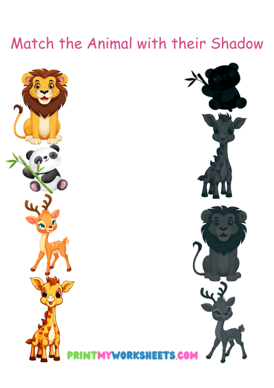 Shadow Matching Worksheet for Kindergarten | Free Downloadable PDF for Early Learners