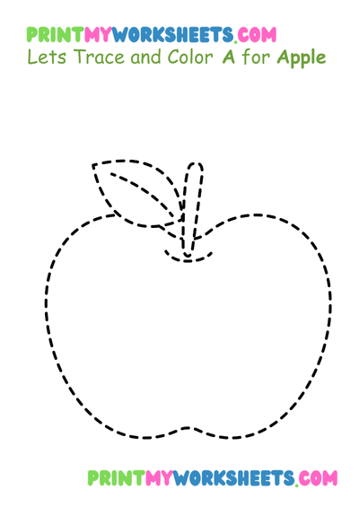 Trace and Learn Fruits Worksheet for Pre-K | Free Downloadable English PDF for Early Learners