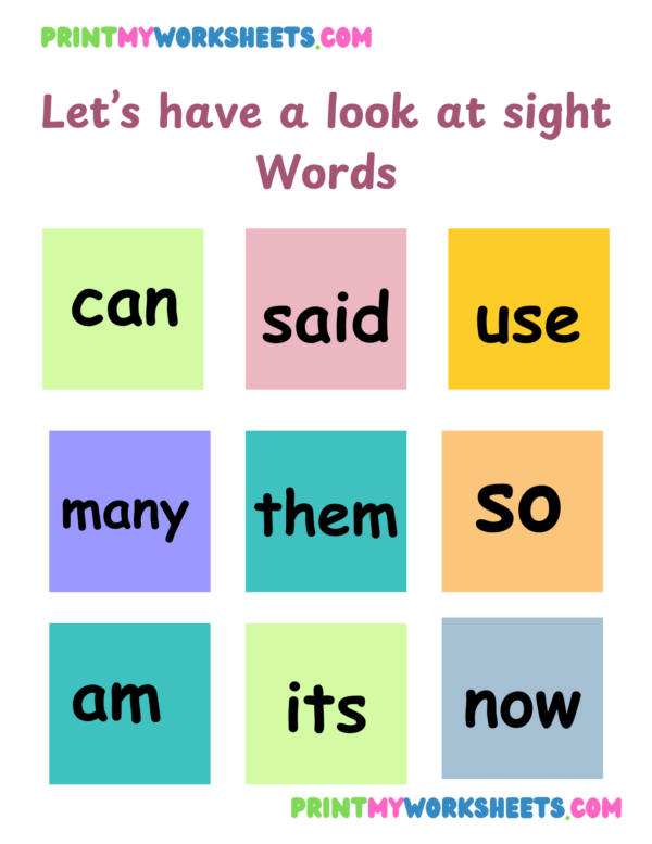Sight Words II Worksheet for Kindergarten | Free English PDF Download for Early Readers - Image 4