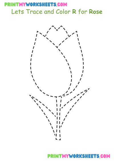 Trace and Learn Flowers Worksheet for Pre-K | Free Downloadable English PDF for Early Learners