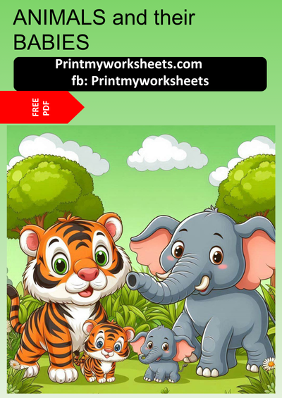 Animals and Their Babies Worksheet | Free First Grade PDF for Science & Vocabulary Learning