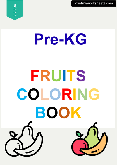 Pre-K Fruit Coloring Worksheets PDF | Free Downloadable