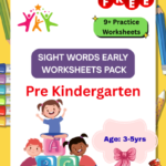 Pre-K Sight Words Worksheets PDF
