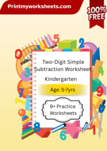 Kindergarten Two-Digit Subtraction Worksheets PDF