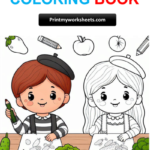 Pre-K Vegetable Coloring Worksheets PDF