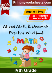 Free 4th Grade Mixed Math & Decimals Practice Worksheets PDF | Fun Workbook Printables for US Homeschool Parents, Teachers, and Kids
