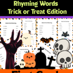 Halloween Rhyming Words Worksheets PDF