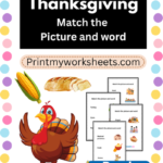 Pre-K Thanksgiving Matching Worksheets PDF