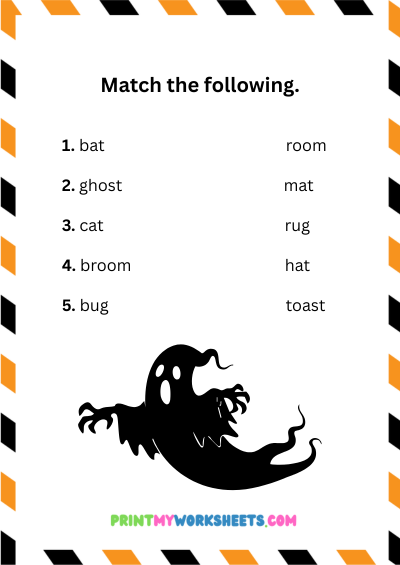 1 Grade Halloween Rhyming Words Worksheets PDF | Free Downloadable 2 1 Grade Halloween Rhyming Words Worksheets PDF | Free Downloadable - Image 2