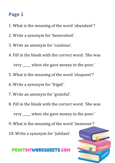 6th Grade Vocabulary and Language Worksheets PDF | Free English Downloadable 2 6th Grade Vocabulary and Language Worksheets PDF | Free English Downloadable - Image 2