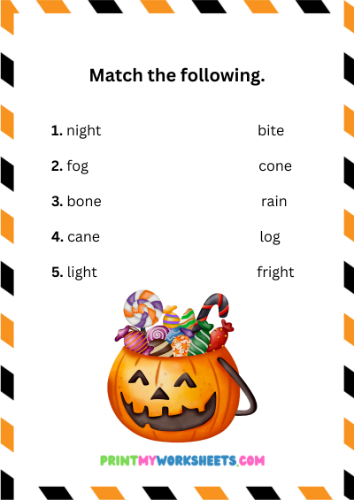 1 Grade Halloween Rhyming Words Worksheets PDF | Free Downloadable 4 1 Grade Halloween Rhyming Words Worksheets PDF | Free Downloadable - Image 4