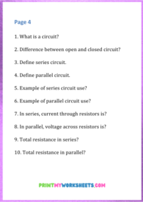 8th Grade Electricity Worksheets PDF – Free with Answer Key - Print My ...