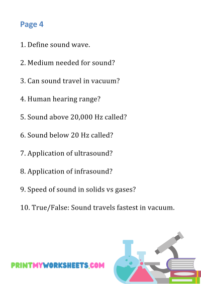 8th Grade Waves Worksheets PDF – Easy Home Physics Review Pack - Print ...