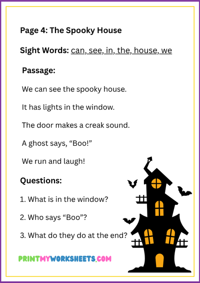 Halloween Sight Word Worksheets PDF | Free 1st Grade Downloadable – Spooky Reading Practice Pack 5 Halloween Sight Word Worksheets PDF | Free 1st Grade Downloadable – Spooky Reading Practice Pack - Image 5