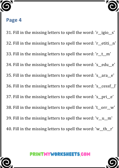 6th Grade Spelling Worksheets PDF | Free English Downloadable 5 6th Grade Spelling Worksheets PDF | Free English Downloadable - Image 5