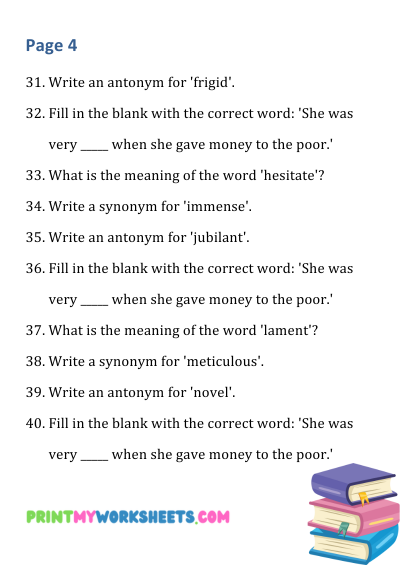 6th Grade Vocabulary and Language Worksheets PDF | Free English Downloadable 5 6th Grade Vocabulary and Language Worksheets PDF | Free English Downloadable - Image 5