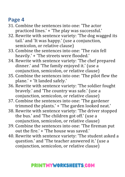 6th Grade Sentence Combining Worksheets PDF | Free English Downloadable 5 6th Grade Sentence Combining Worksheets PDF | Free English Downloadable - Image 5