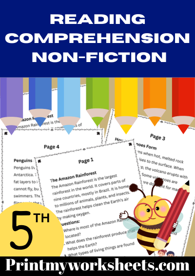 5th Grade Reading Comprehension Non-Fiction Worksheets PDF | Free Downloadable 1 5th Grade Reading Comprehension Non-Fiction Worksheets PDF