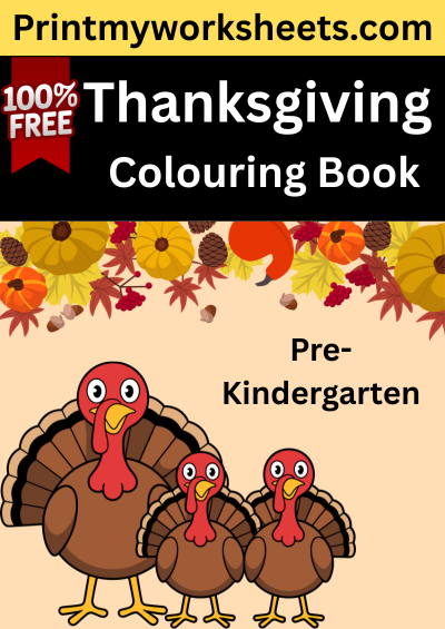 Pre-K Thanksgiving Coloring Part-2 Worksheets PDF