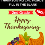 2nd Grade Thanksgiving CVC Word Fill in the blank Worksheets 