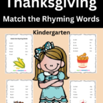 Kindergarten Thanksgiving Rhyming Words Worksheets PDF