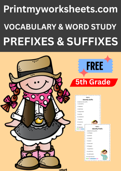 5th Grade Prefixes and Suffixes Worksheets PDF